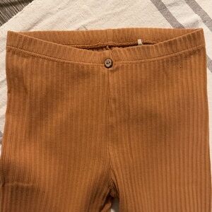 🌈 Play Up 🌈 Ribbed Leggings with Coconut Button Organic Kids 5Y